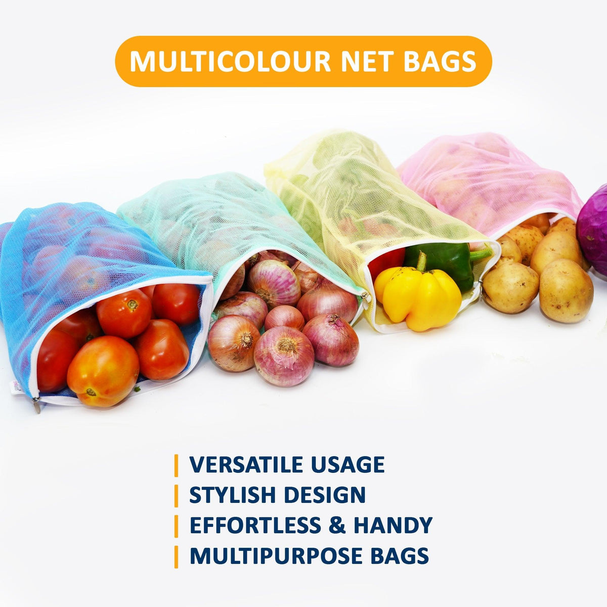 Multicolour Double Layer Mesh Net Bag