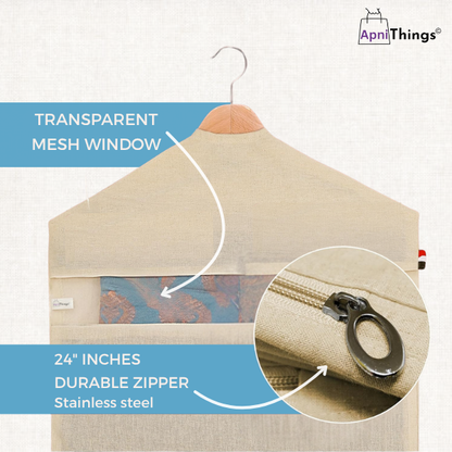Premium Cotton Hanging Saree Covers with Zip- Large Size