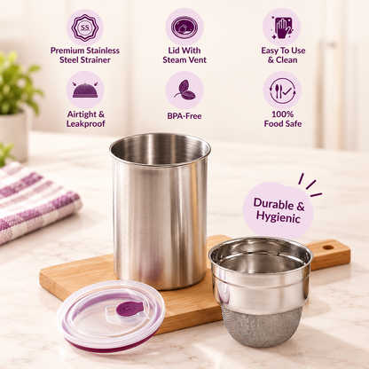Stainless Steel Hung Curd & Greek Yogurt Maker -1000ML